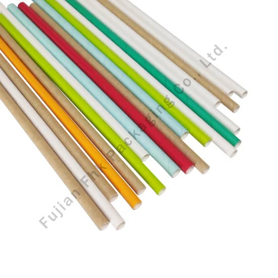 Canudos acessórios de barra de impressão personalizada Canudos coloridos de papel para coquetel Canudos retos para beber